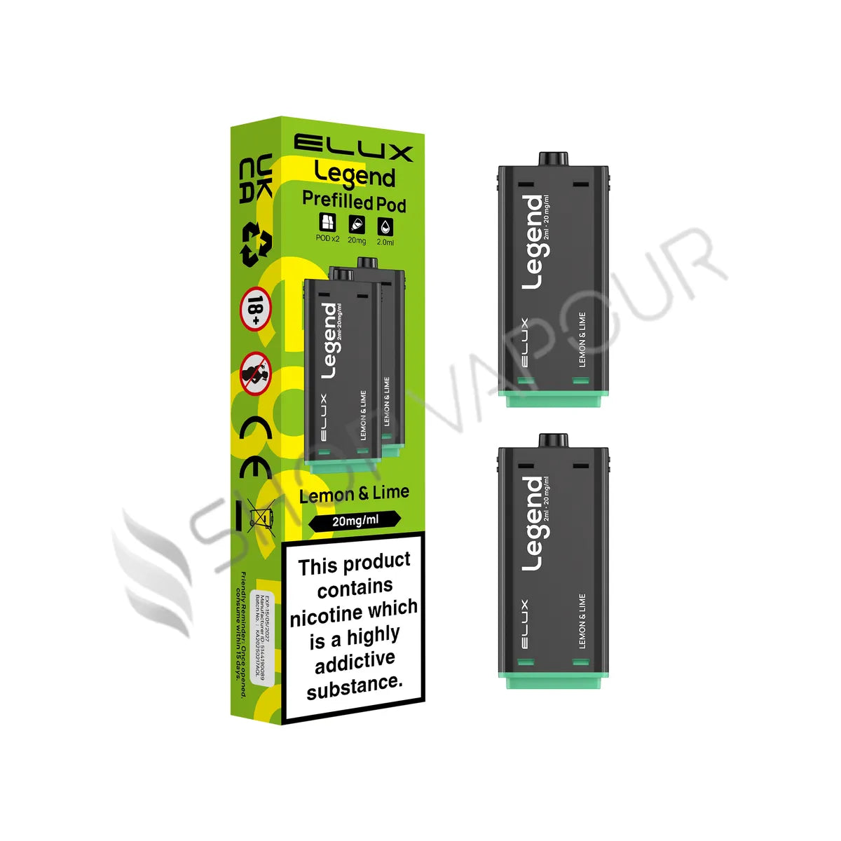 Lemon & Lime 1500 Prefilled Pods by Elux Legend