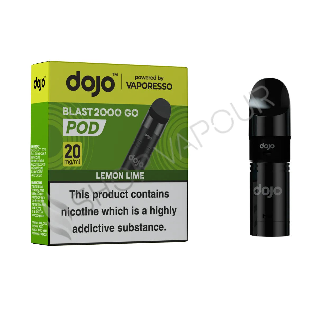 Lemon Lime Dojo Blast 2000 Go Prefilled Pod & Refill by Vaporesso