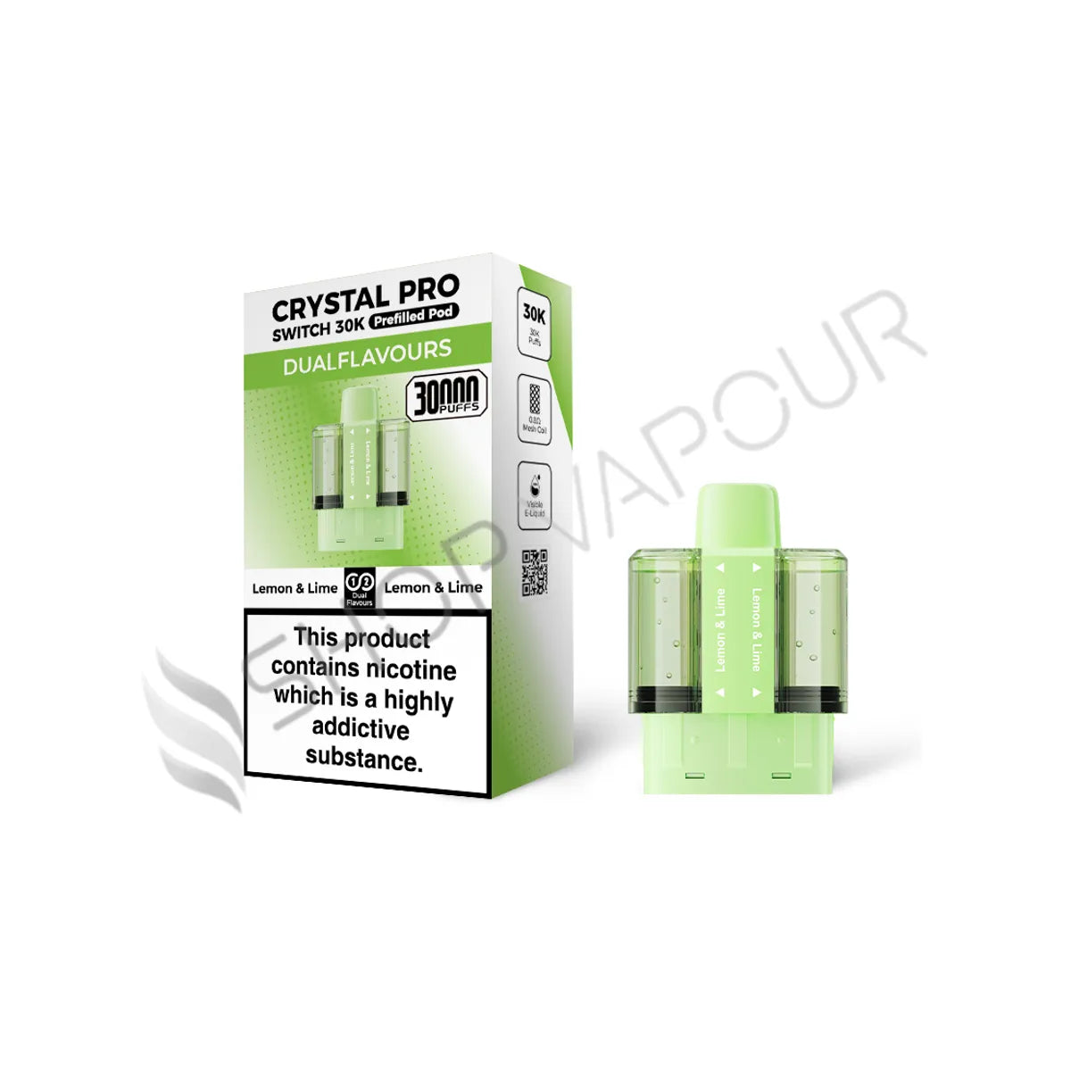 Lemon Lime Switch 30K Prefilled Pods by Crystal Pro
