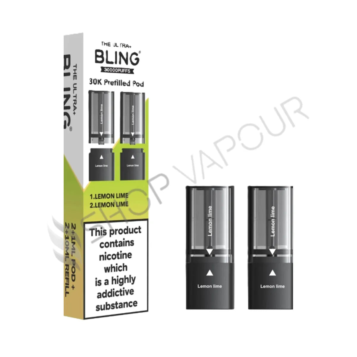 Lemon Lime Ultra Plus 30K Prefilled Pod & Refill by The Bling