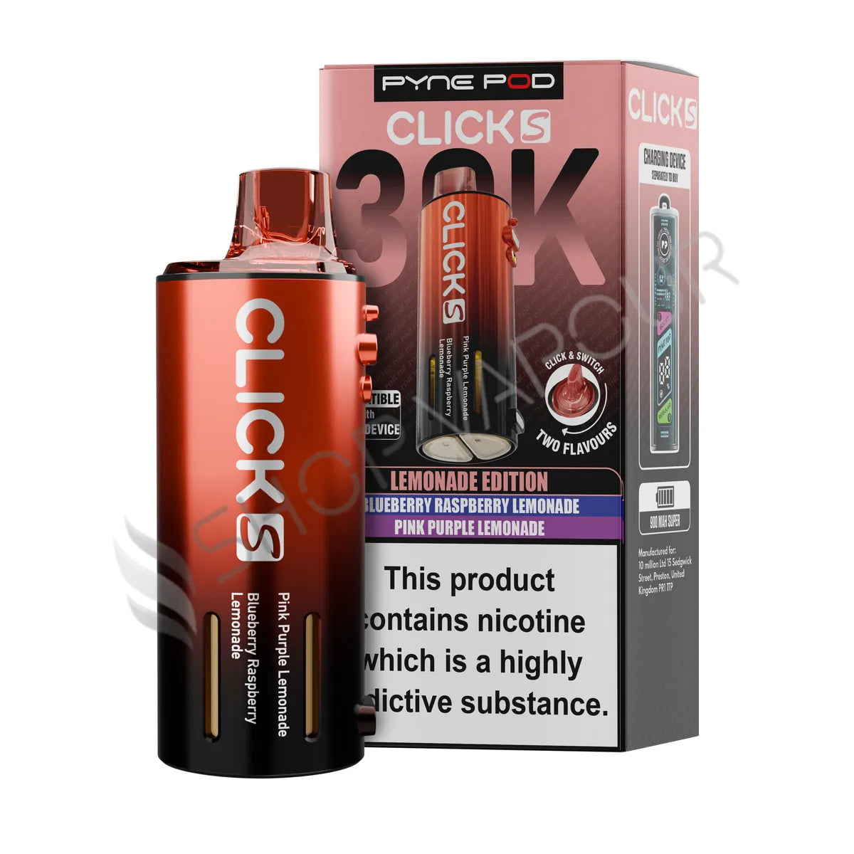 Lemonade Edition Click S 30K Prefilled Pod & Refill by Pyne Pod