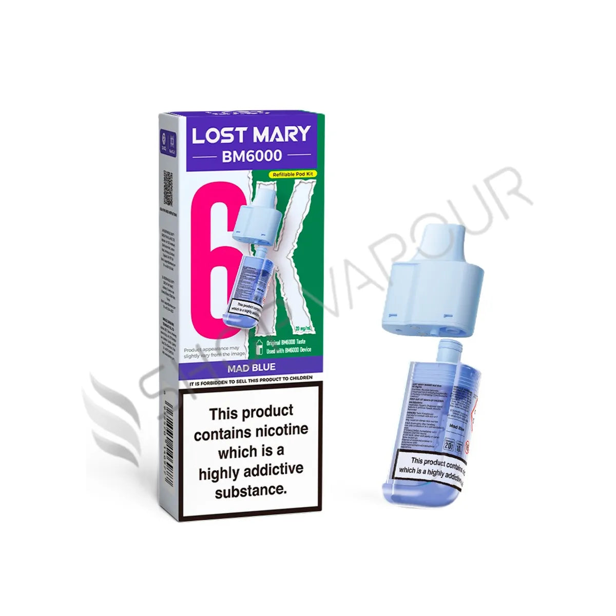 Mad Blue BM6000 Prefilled Pod & Refill by Lost Mary