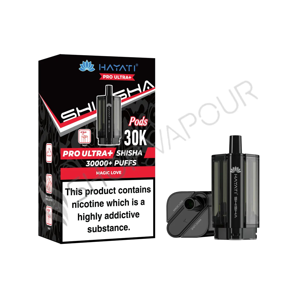 Magic Love Pro Ultra Plus Shisha 30K Prefilled Pod & Refill by Hayati