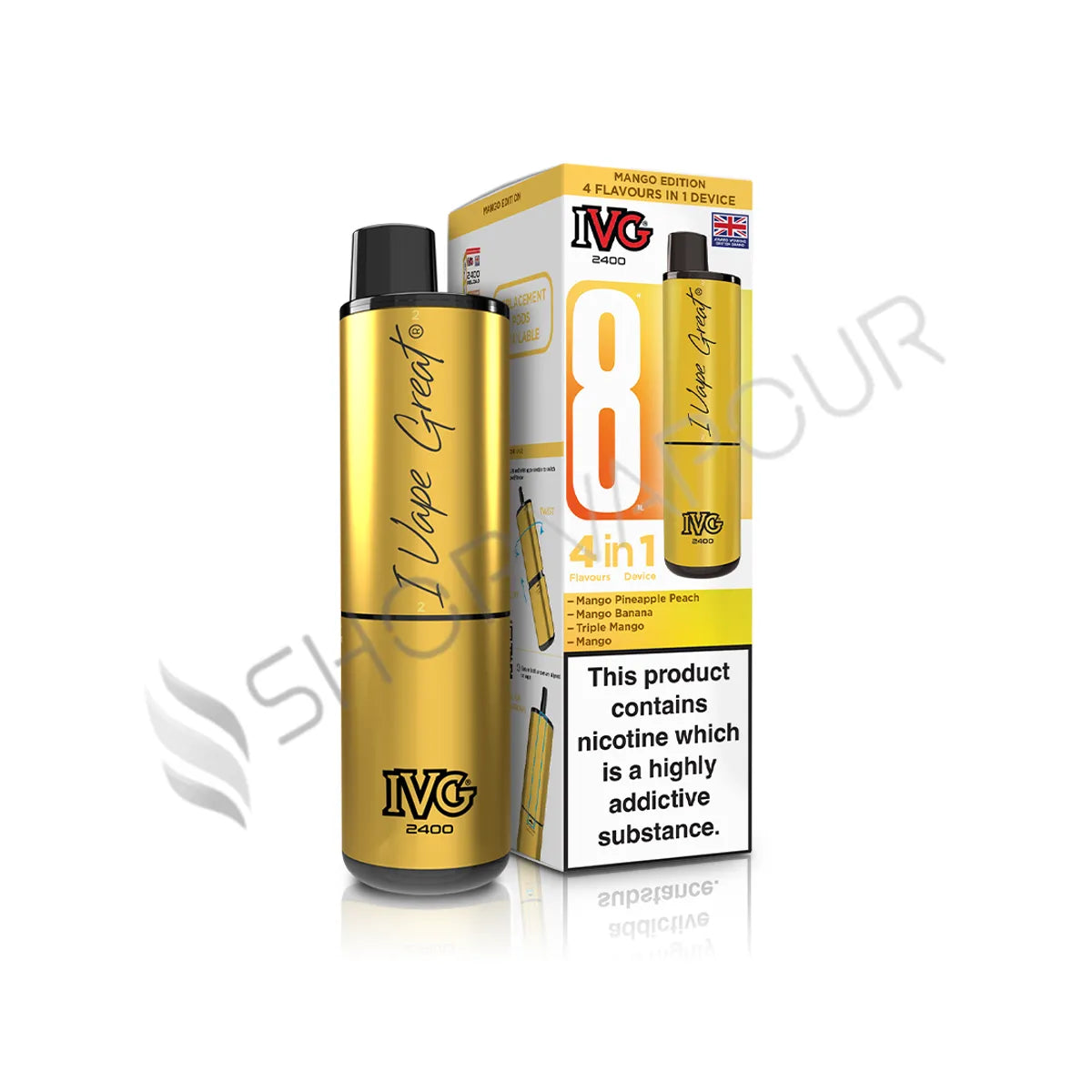 IVG 2400 4 in 1 Prefilled Pod Kit - Mango Edition