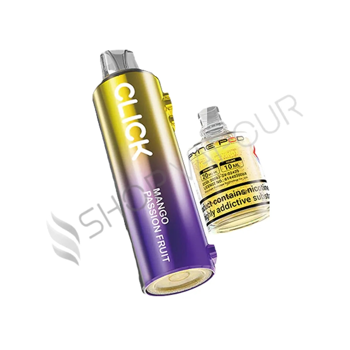 Mango Passion Fruit Click 10K Pod & Bottle by Pyne Pod