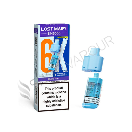 Miami Mint BM6000 Prefilled Pod & Refill by Lost Mary