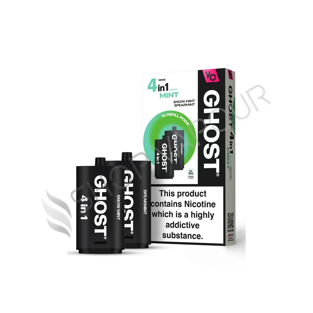 Mint Edition 1 Ghost 4 in 1 Prefilled Pods by Vapes Bars