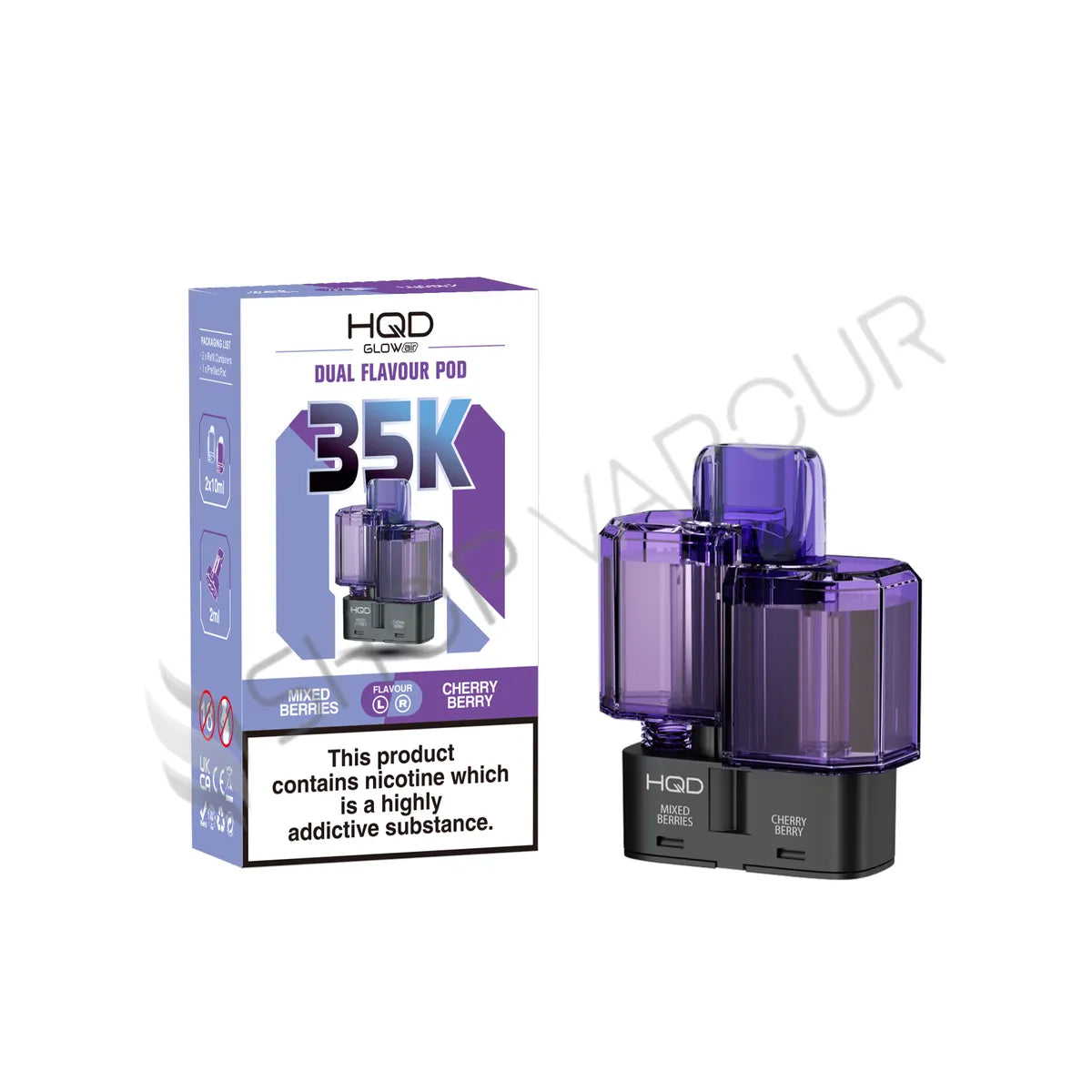 Mixed Berries & Cherry Berry Glow Air 35K Prefilled Pod & Refill by HQD