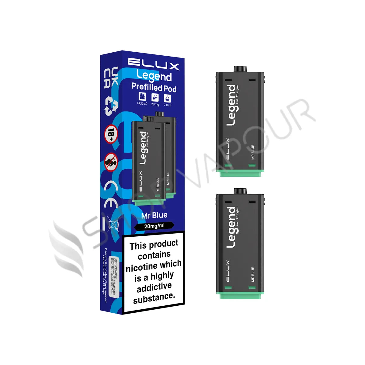 Mr Blue 1500 Prefilled Pods by Elux Legend