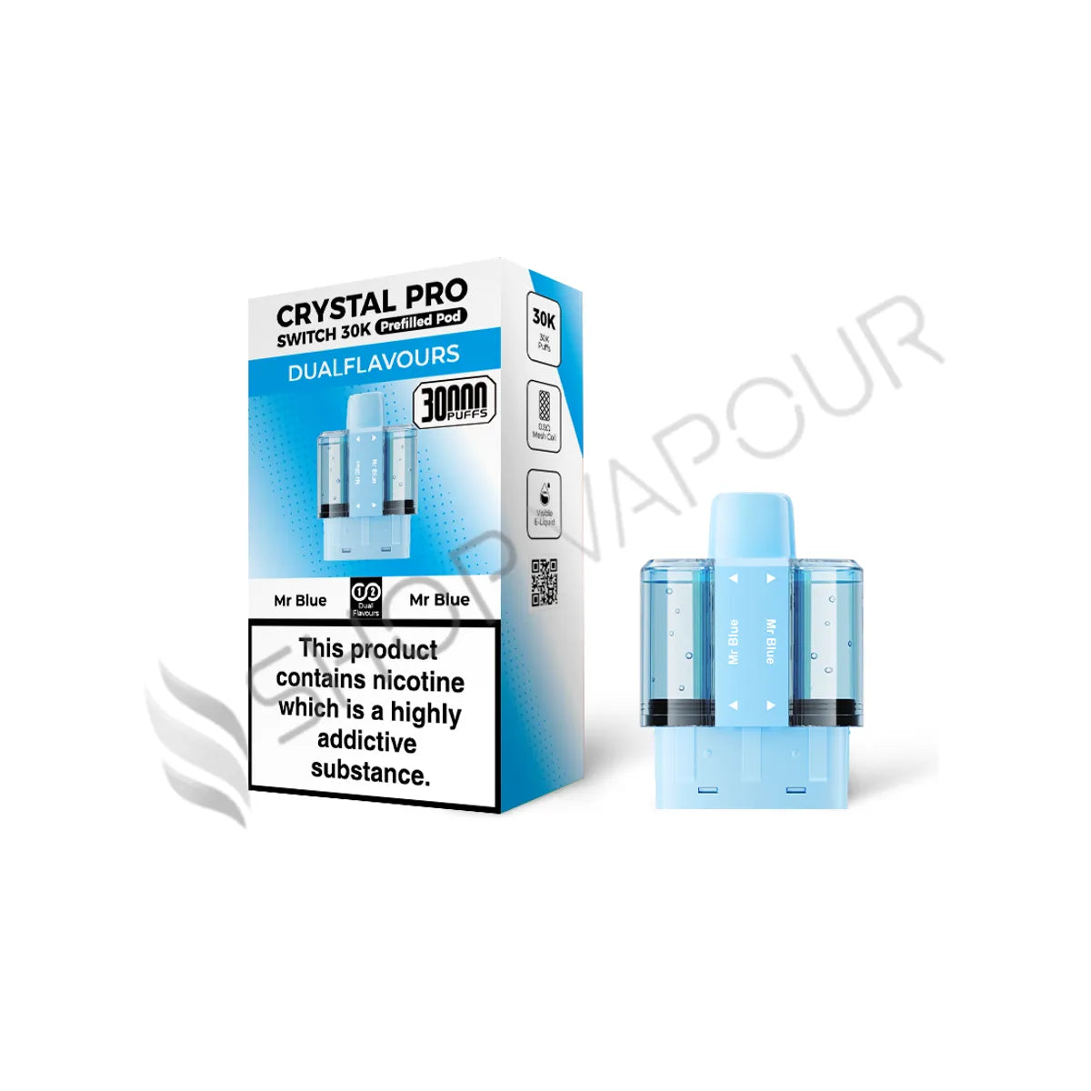 Mr Blue Switch 30K Prefilled Pods by Crystal Pro