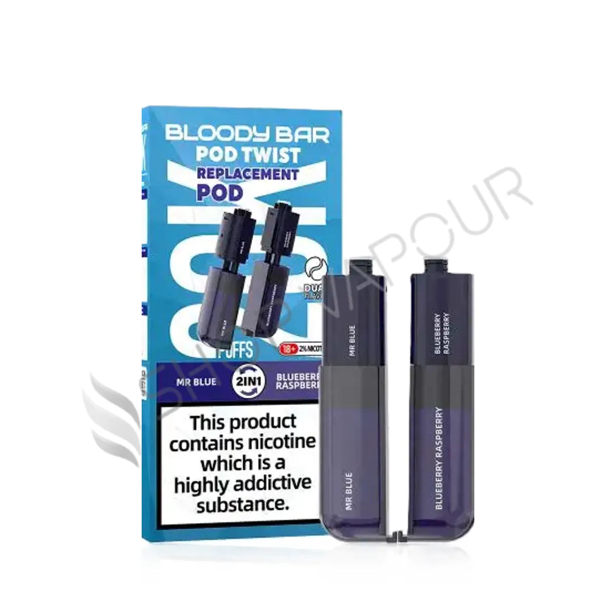 Mr. Blue / Blueberry Raspberry Ultra Twist 20K Prefilled Pod & Refill by Bloody Bar