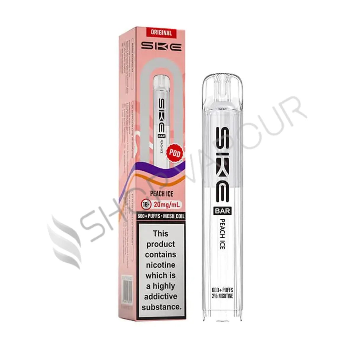 Peach Ice Crystal 600 Prefilled Pods by SKE