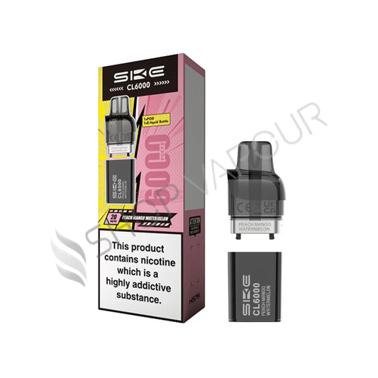 Peach Mango Watermelon CL6000 Prefilled Pod & Refill by SKE Crystal