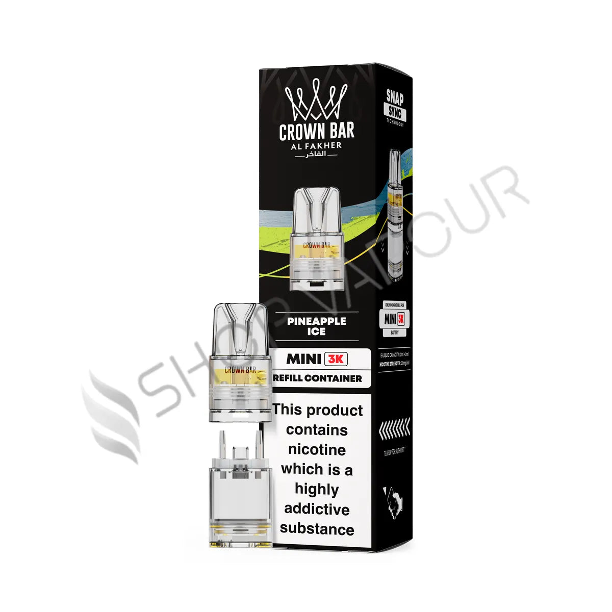 Pineapple Ice Crown Bar Mini 3K Prefilled Pod & Refill by Al Fakher