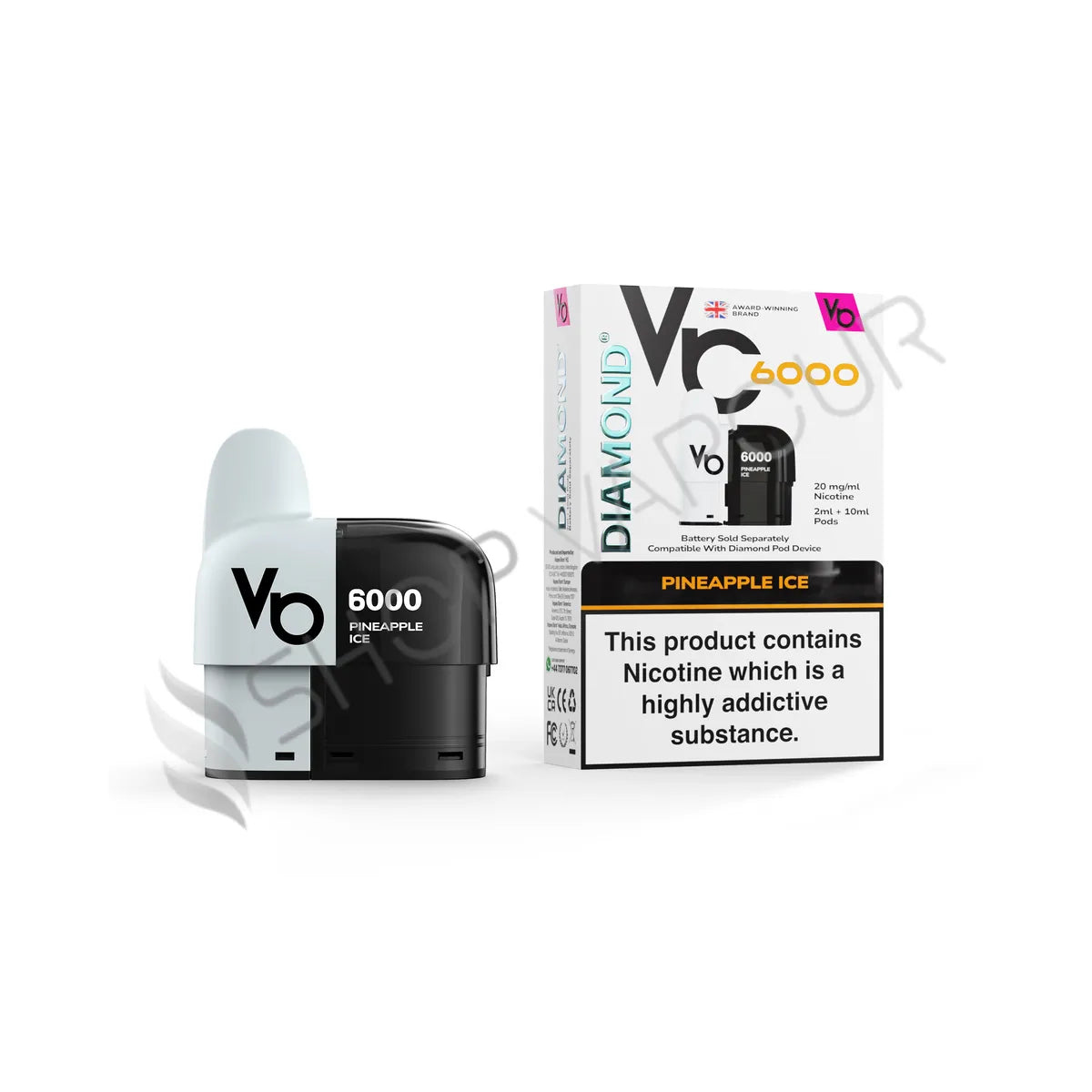 Vapes Bars Diamond 6000 Prefilled Pod Kit - Pineapple Ice