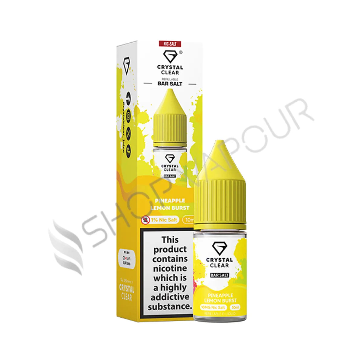 Pineapple Lemon Burst Bar Salts Nic Salt by Crystal Clear