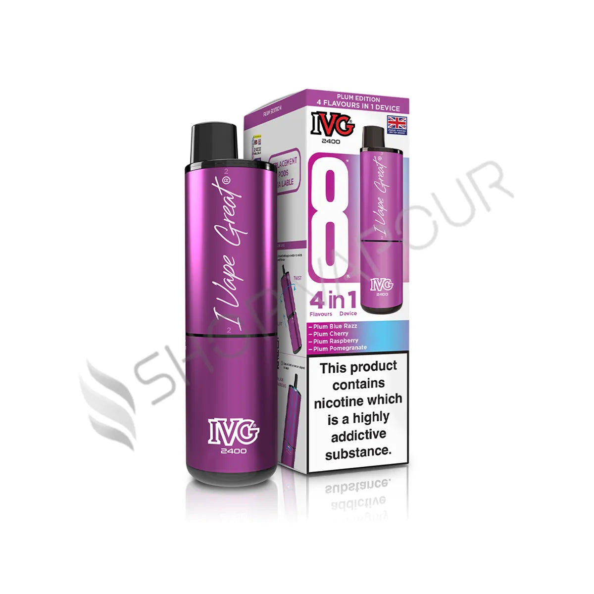 IVG 2400 4 in 1 Prefilled Pod Kit - Plum Edition