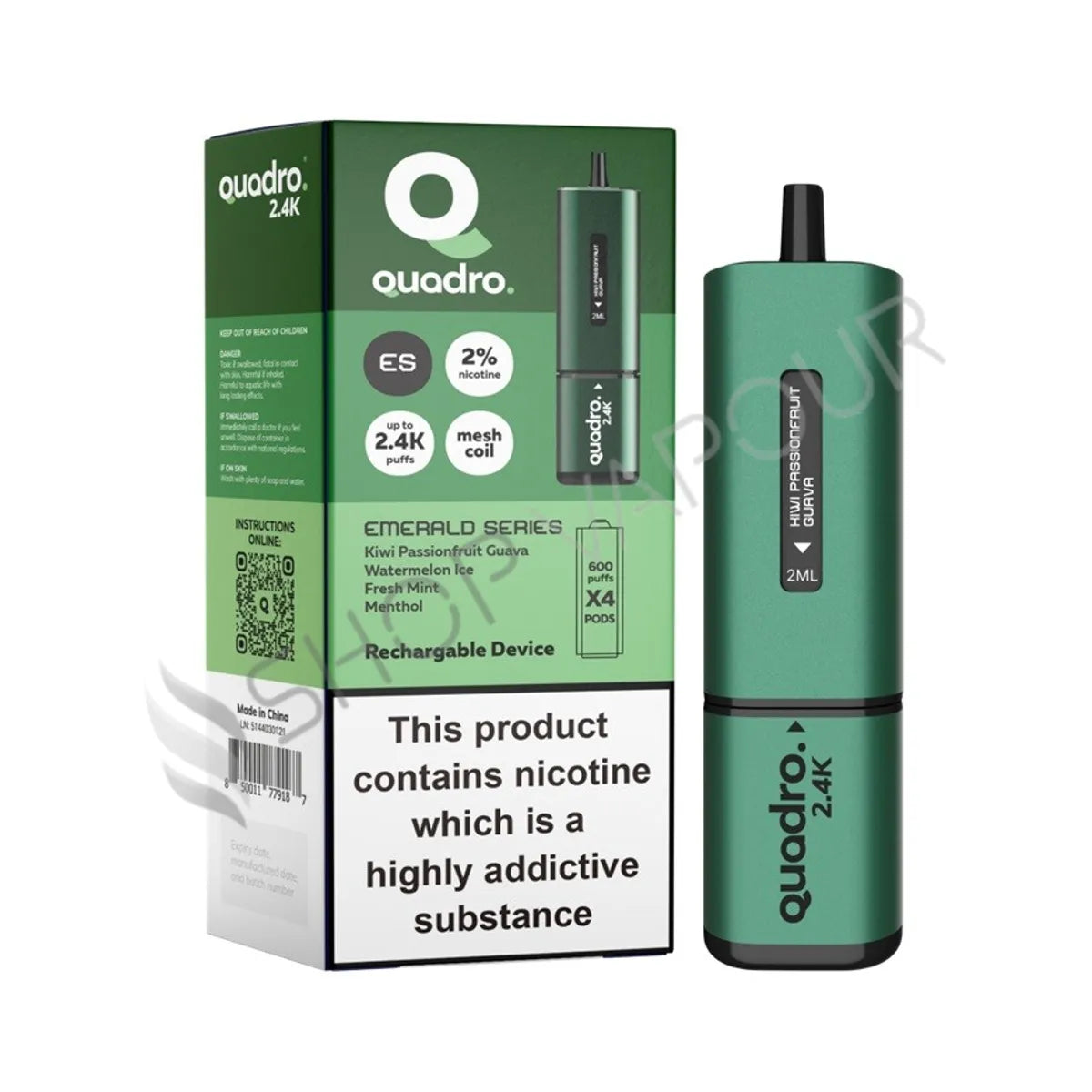 Quadro 2.4K Prefilled Pod Kit - Emerald Series