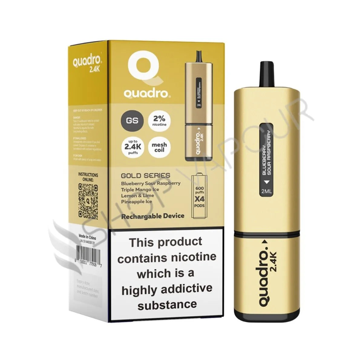 Quadro 2.4K Prefilled Pod Kit - Gold Series