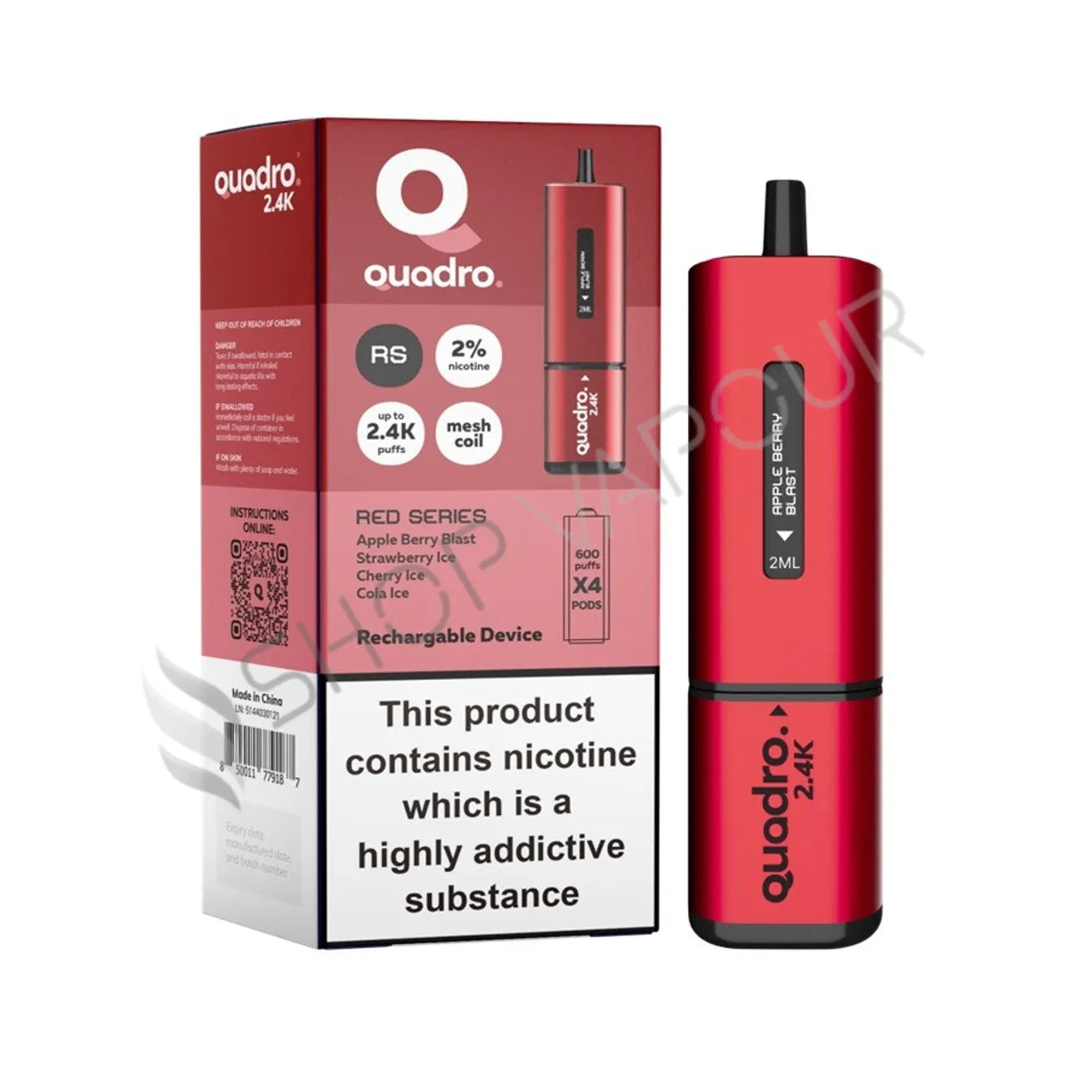 Quadro 2.4K Prefilled Pod Kit - Red Series