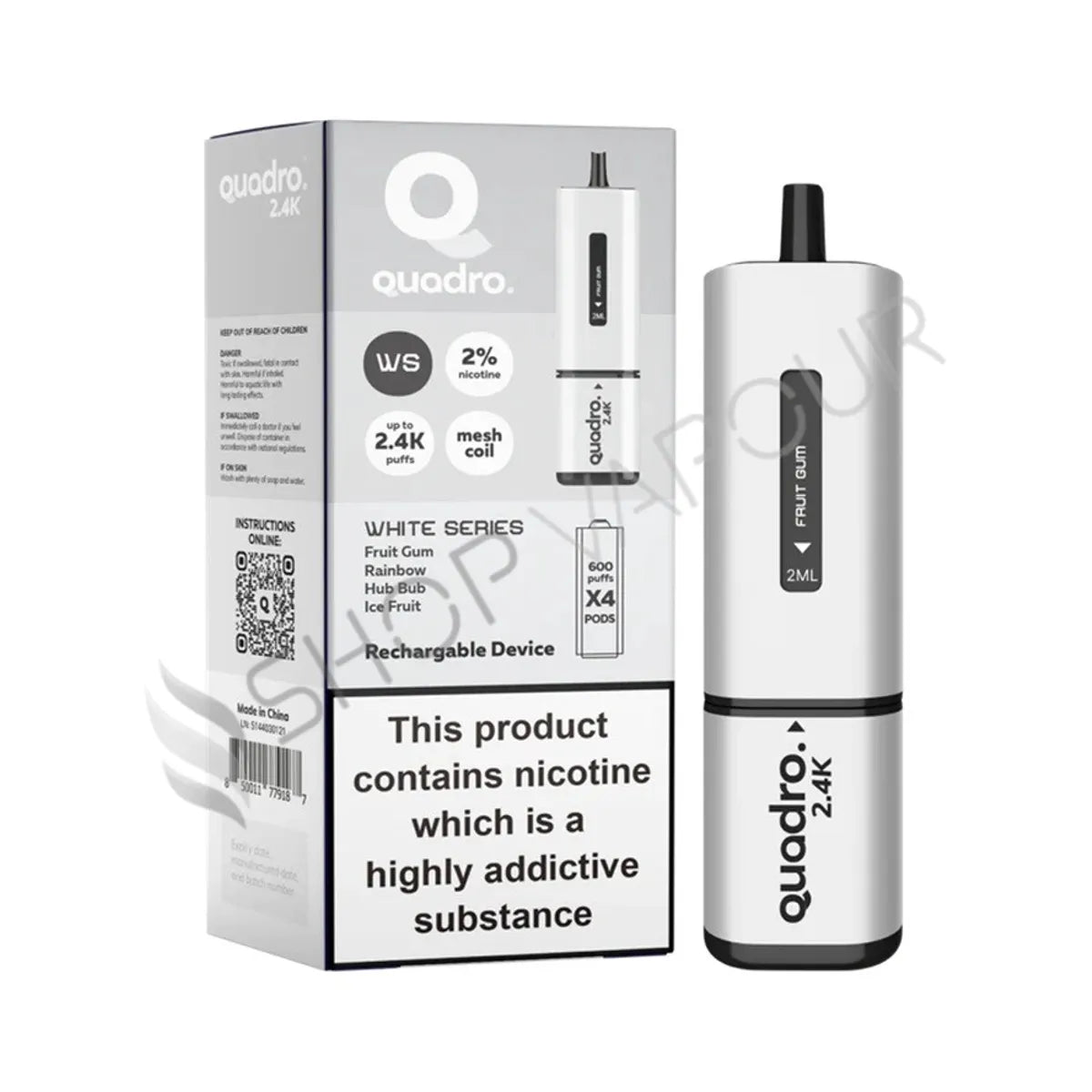 Quadro 2.4K Prefilled Pod Kit - White Series
