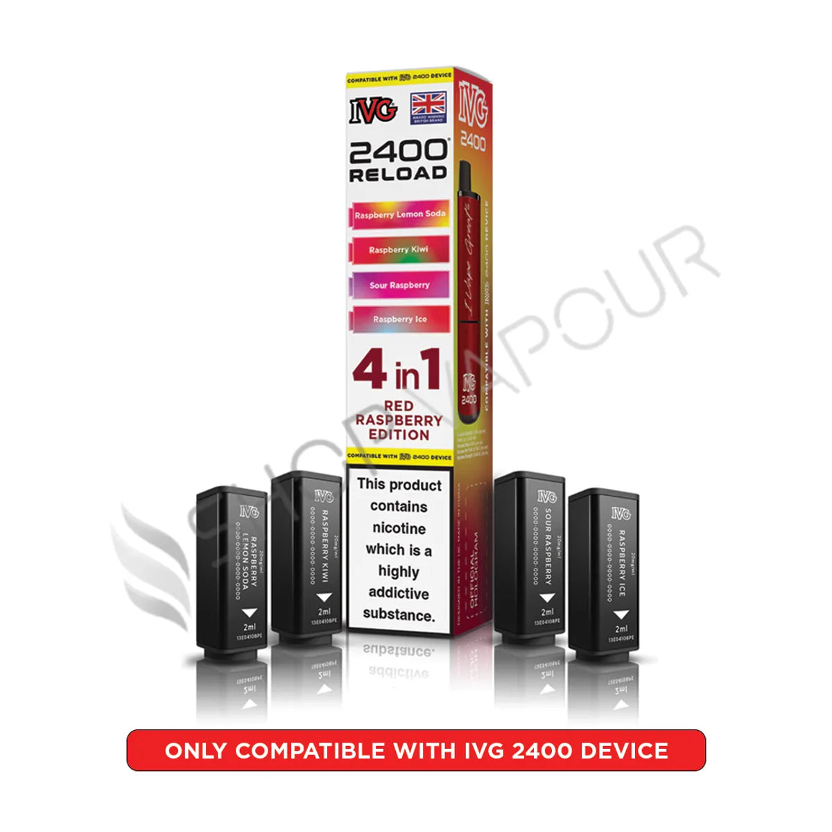 Red Raspberry Edition Reload Prefilled Pods by IVG 2400