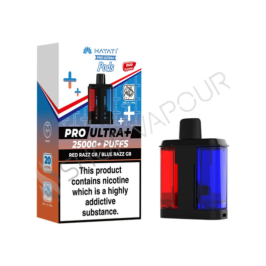 Red Razz GB / Blue Razz GB Pro Ultra Plus 25K Prefilled Pod & Refill by Hayati