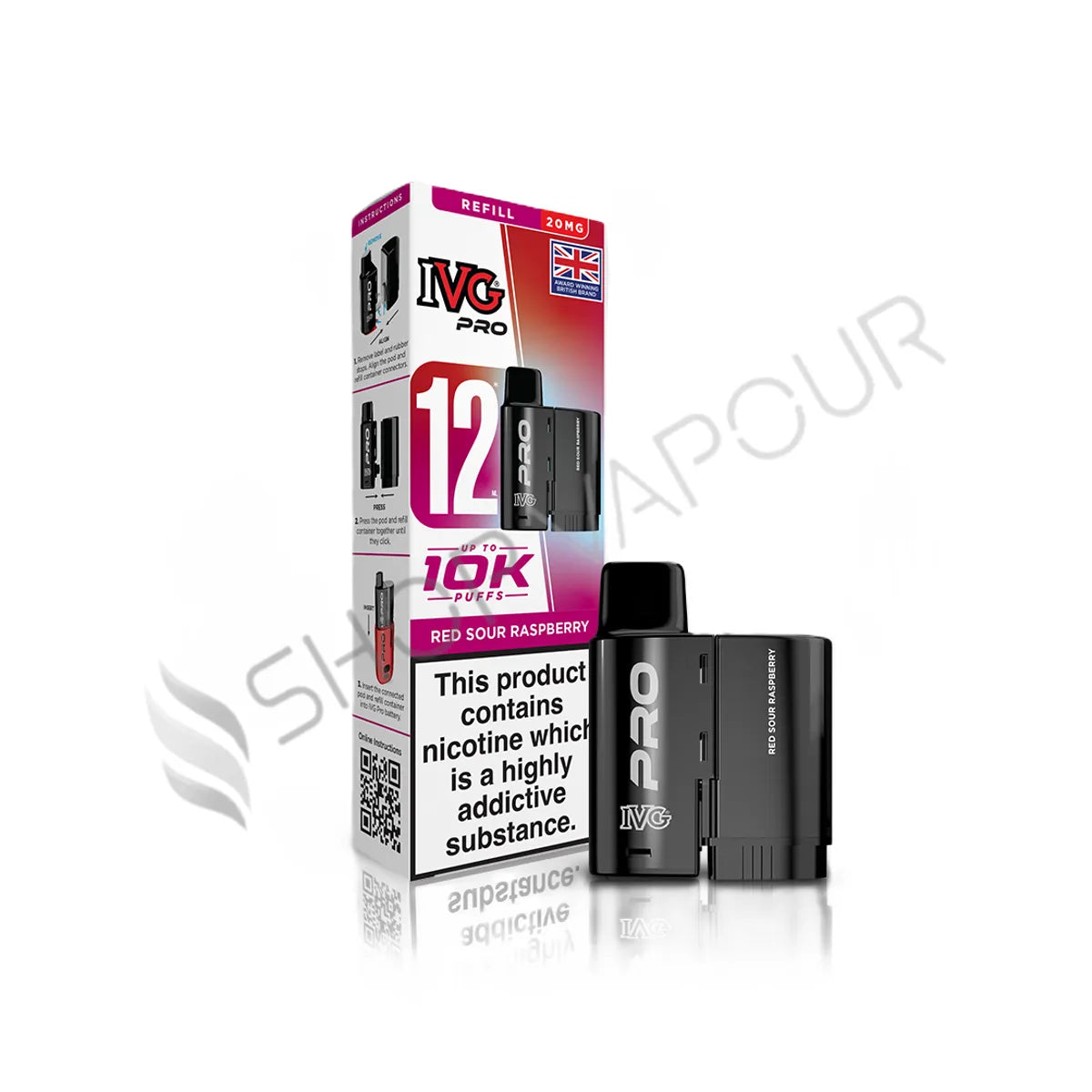 Red Sour Raspberry Pro 12 Prefilled Pod & Refill by IVG
