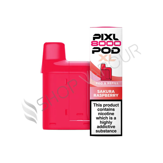 Sakura Raspberry Pixl 8000 Prefilled Pod & Refill by Pixl