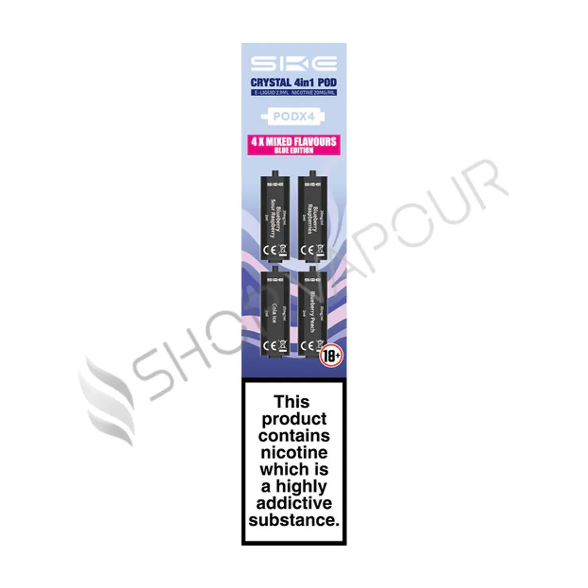 SKE Crystal 4 in 1 Prefilled Vape Pods - Blue Edition