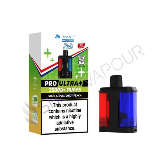 Sour Apple / Juicy Peach Pro Ultra Plus 25K Prefilled Pod & Refill by Hayati