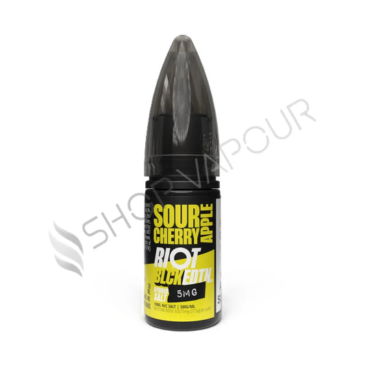 Sour Cherry & Apple Nic Salt E-Liquid by Riot Black Edition