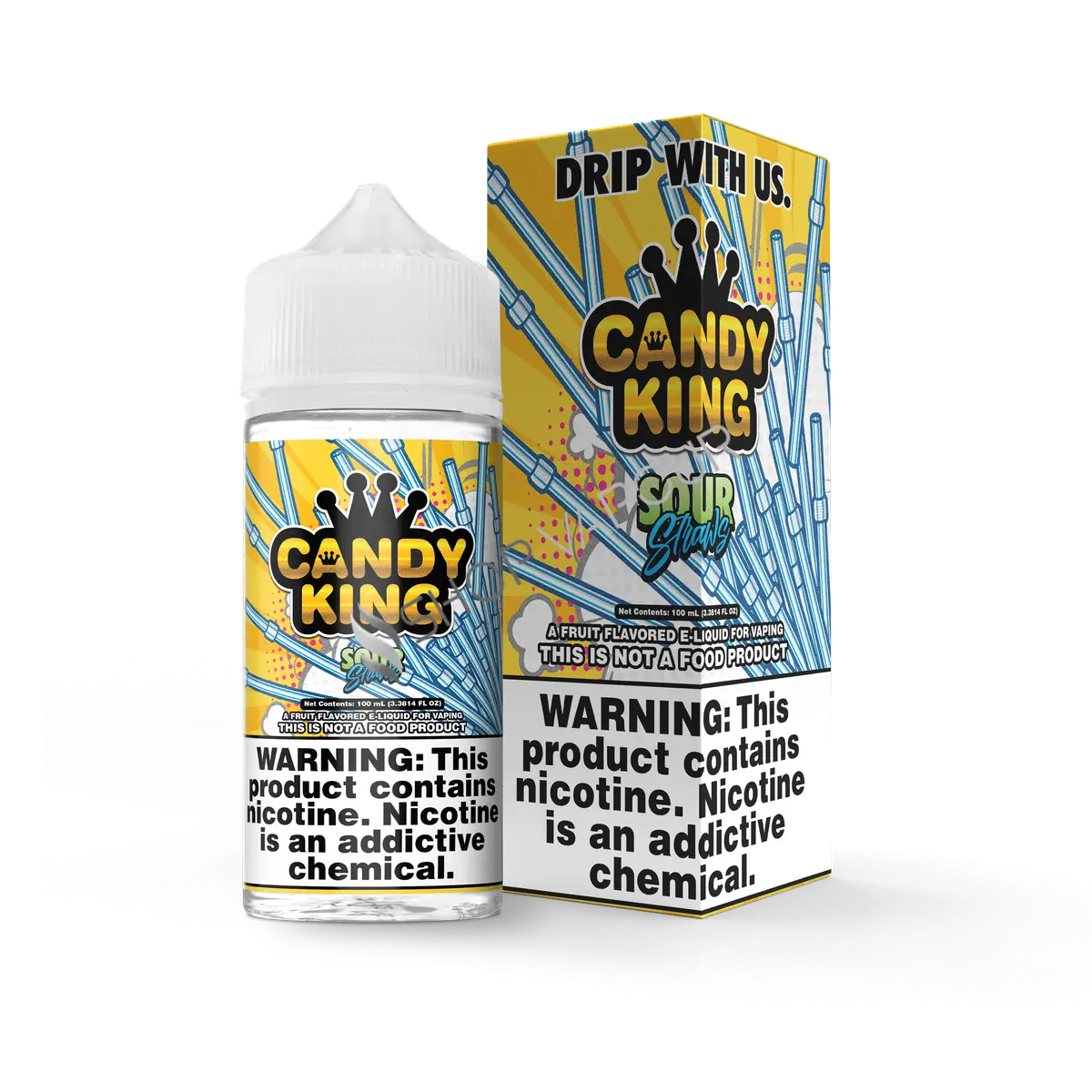 Sour Straws 100ml Shortfill E-Liquid by Candy King