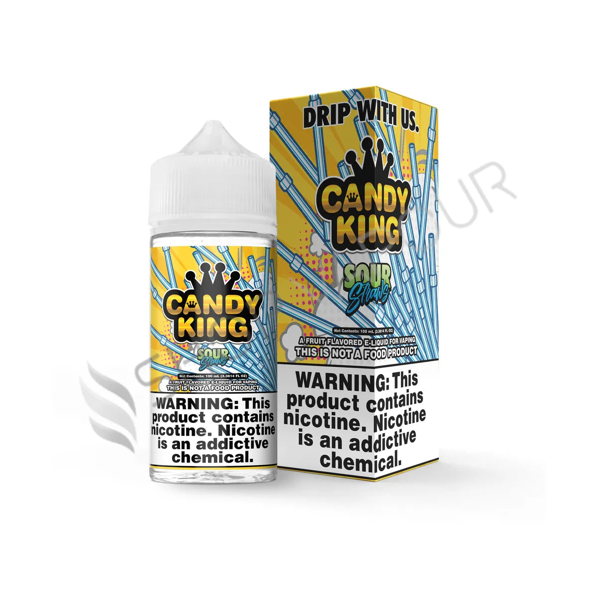 Sour Straws 100ml Shortfill E-Liquid by Candy King