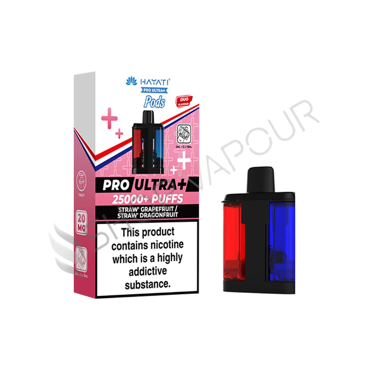 Straw Grapefruit / Straw Dragonfruit Pro Ultra Plus 25K Prefilled Pod & Refill by Hayati