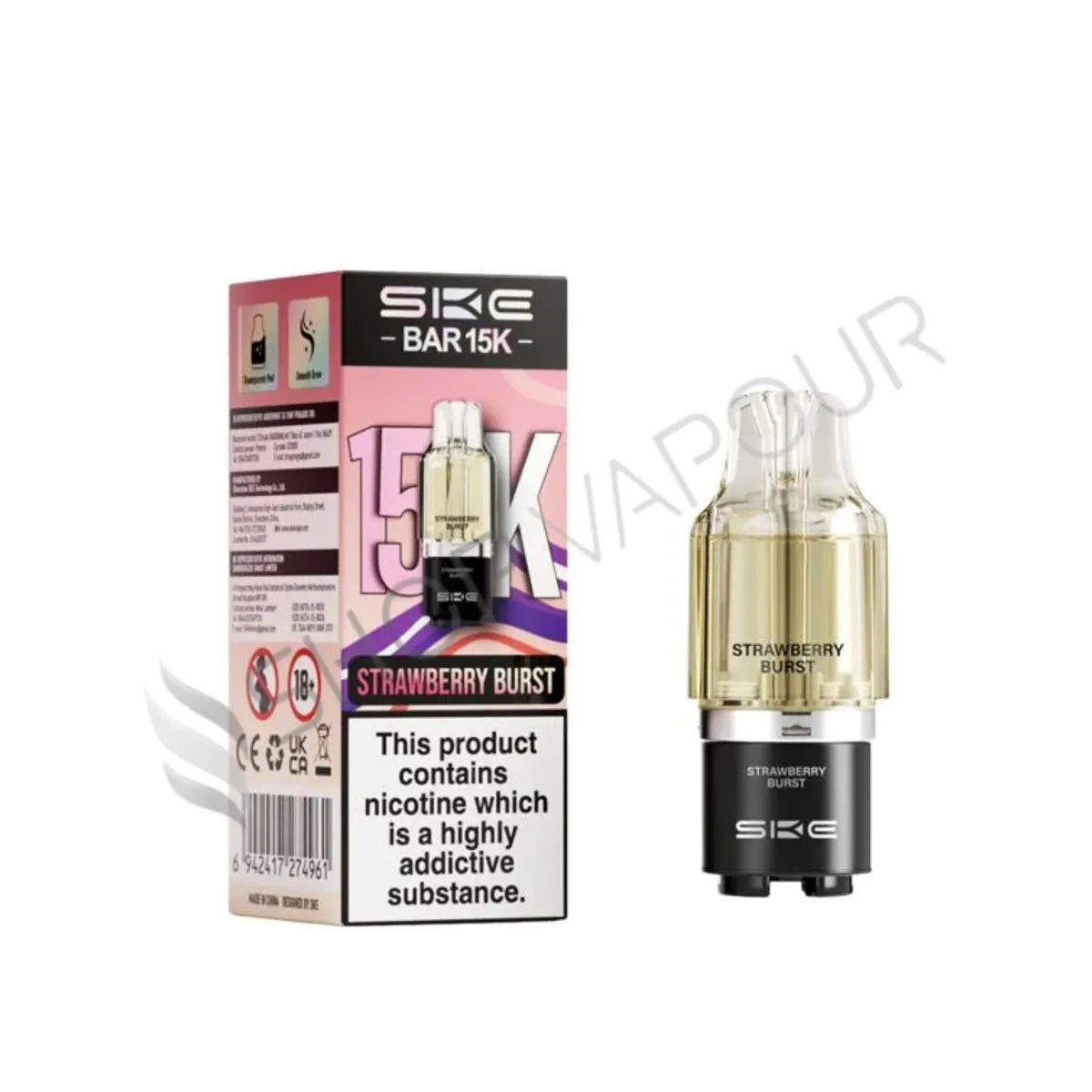 Strawberry Burst Bar 15K Prefilled Pod & Refill by SKE