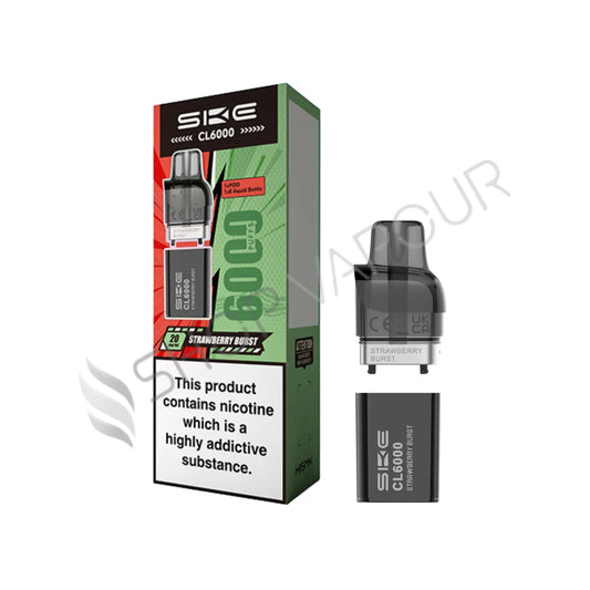 Strawberry Burst CL6000 Prefilled Pod & Refill by SKE Crystal