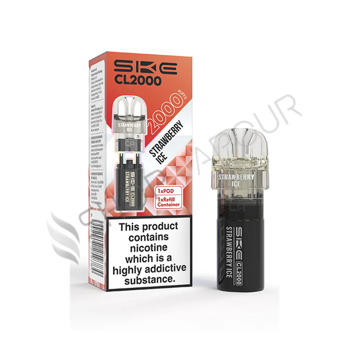 Strawberry Ice CL2000 Prefilled Pod & Refill by SKE