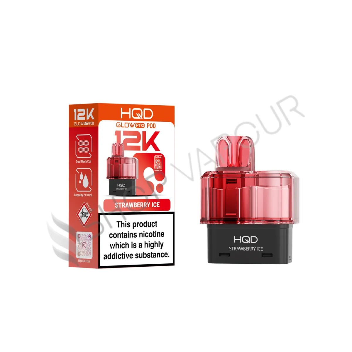 Strawberry Ice Glow Pro 12K Prefilled Pod & Refill by HQD
