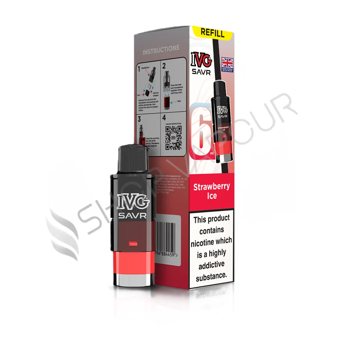 Strawberry Ice SAVR Prefilled Pod & Refill by IVG