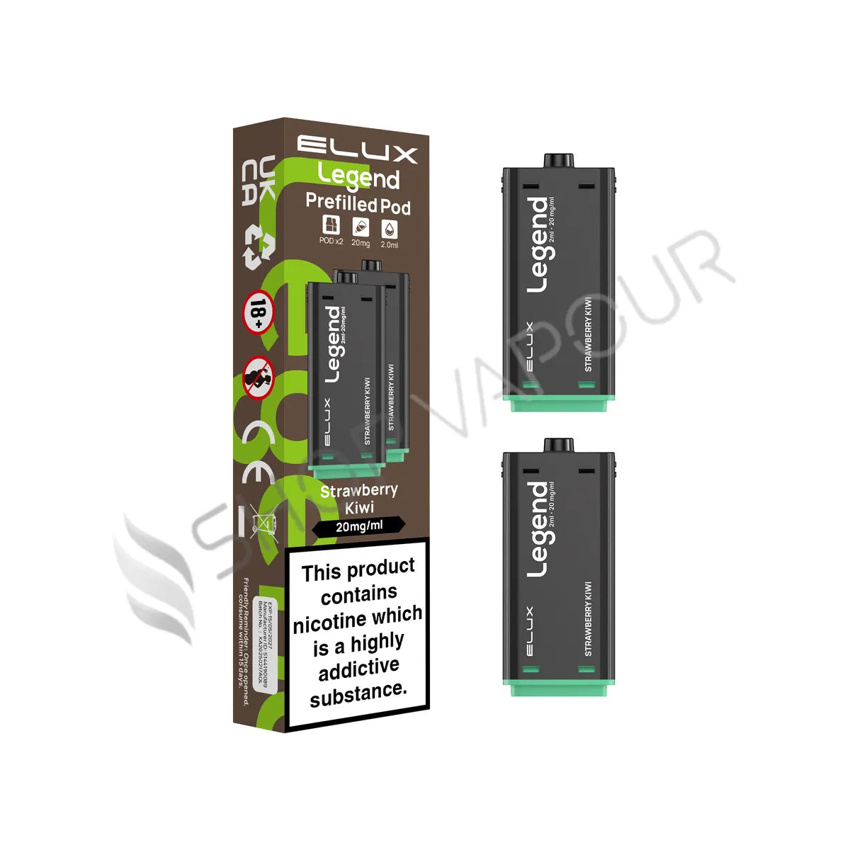 Strawberry Kiwi 1500 Prefilled Pods by Elux Legend