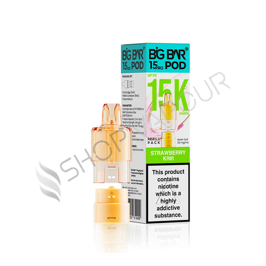 Strawberry Kiwi 15K Pro Prefilled Pod & Refill by Big Bar