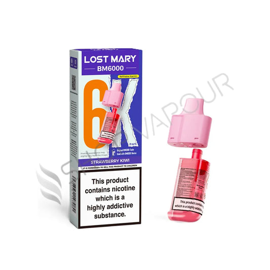 Strawberry Kiwi BM6000 Prefilled Pod & Refill by Lost Mary