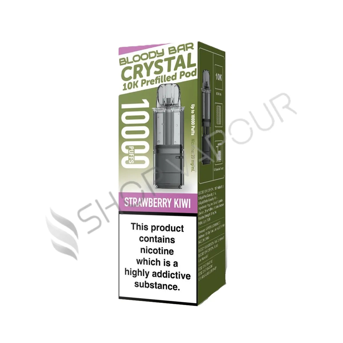 Strawberry Kiwi Crystal 10K Prefilled Pod & Refill by Bloody Bar