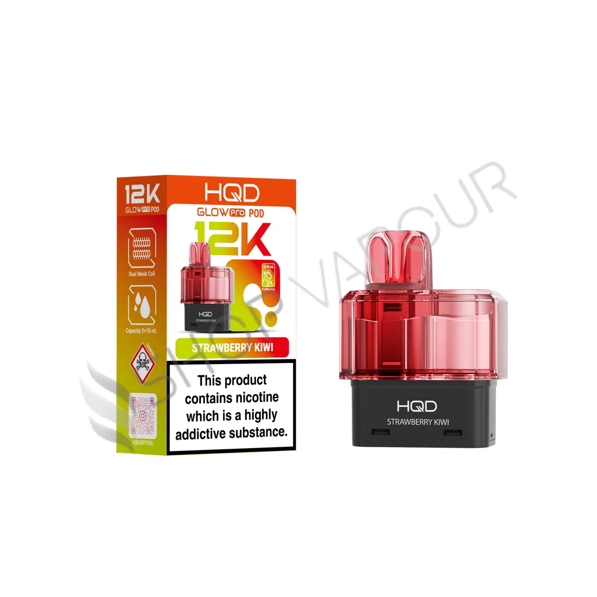 Strawberry Kiwi Glow Pro 12K Prefilled Pod & Refill by HQD