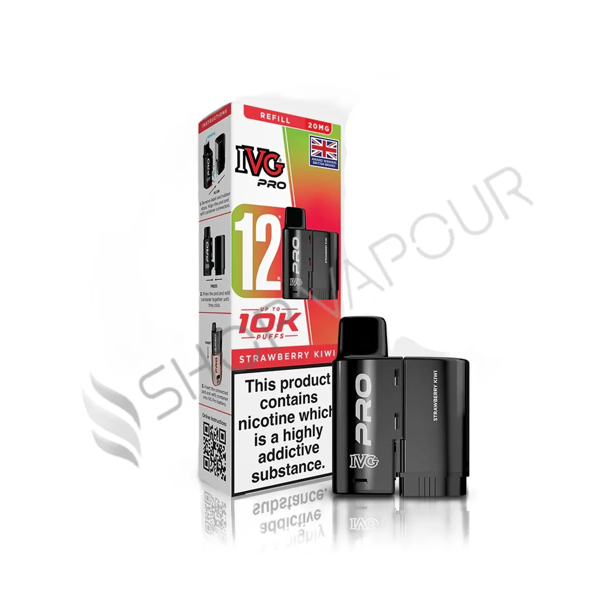 Strawberry Kiwi Pro 12 Prefilled Pod & Refill by IVG