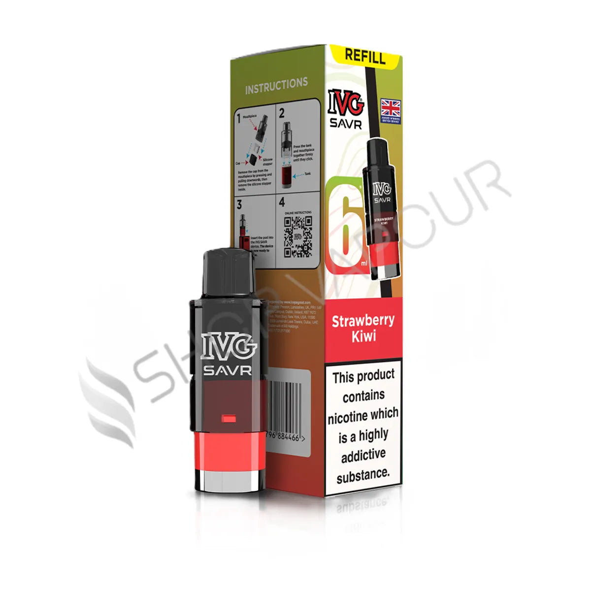 Strawberry Kiwi SAVR Prefilled Pod & Refill by IVG