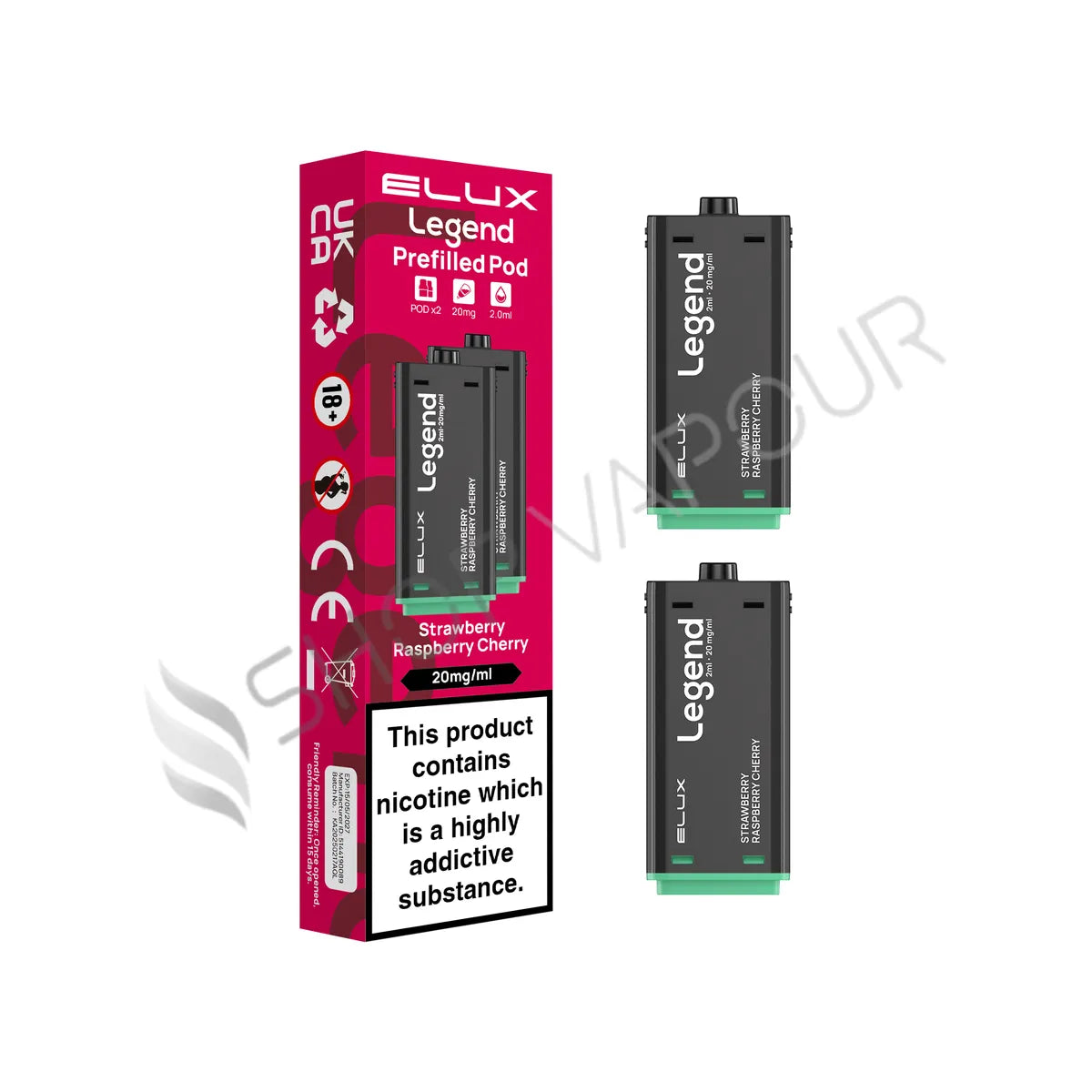 Strawberry Raspberry Cherry 1500 Prefilled Pods by Elux Legend