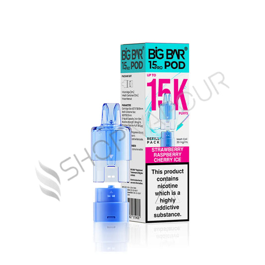 Strawberry Raspberry Cherry Ice 15K Pro Prefilled Pod & Refill by Big Bar