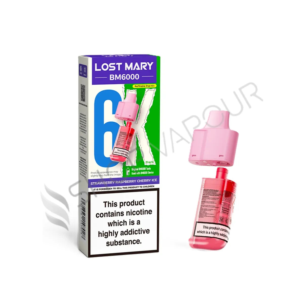 Strawberry Raspberry Cherry Ice BM6000 Prefilled Pod & Refill by Lost Mary